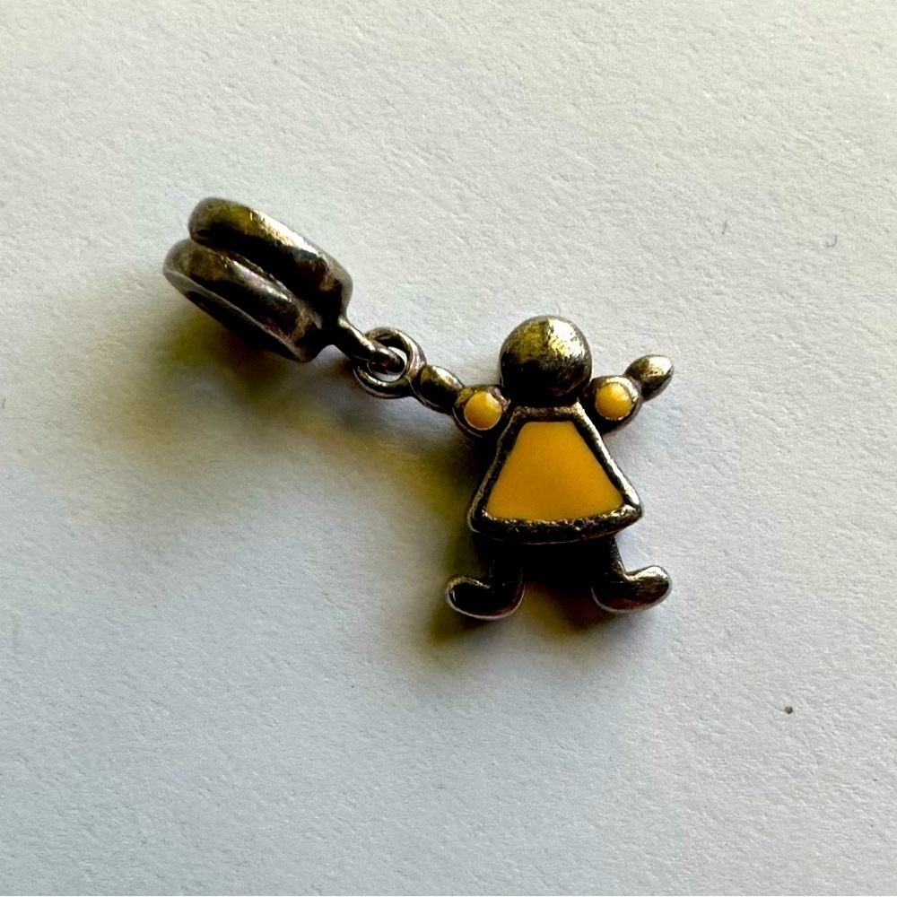 Y2K Charm Vintage Dangle Sterling Silver with Pink‎ Dress Girl Mom Daughter